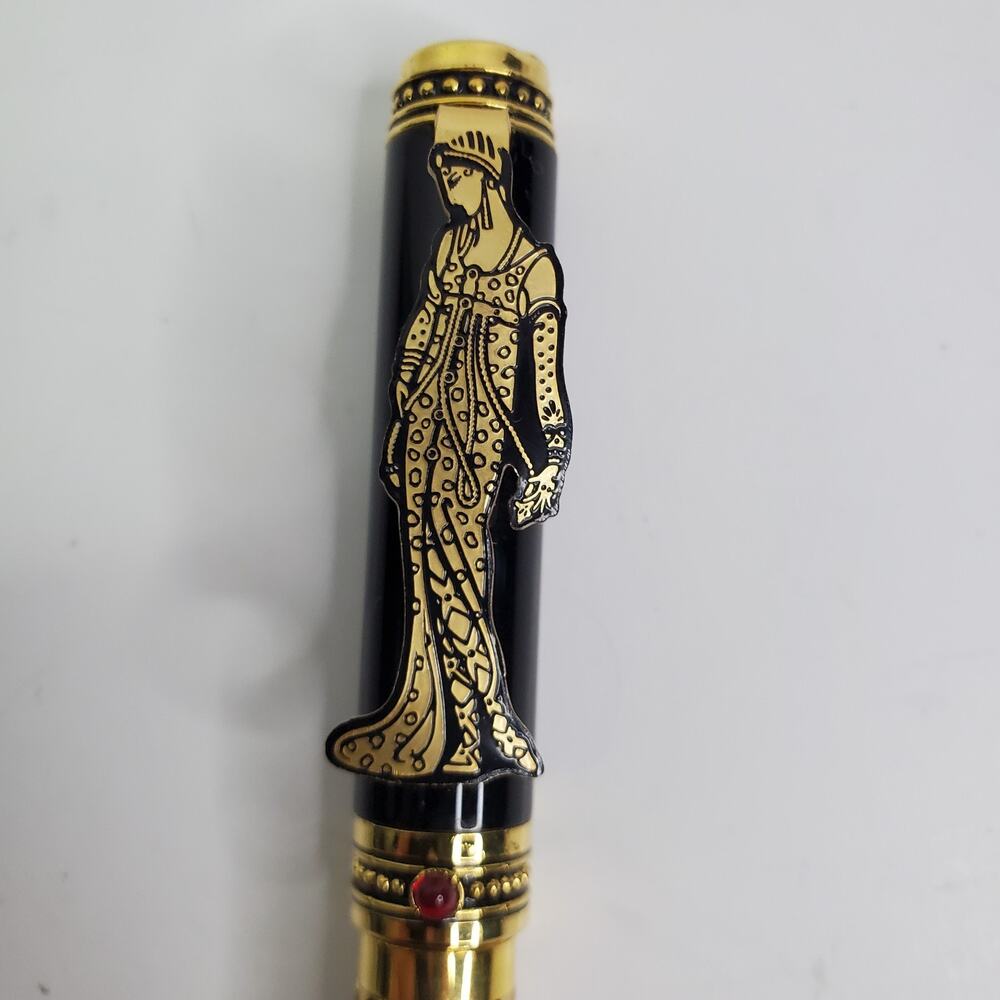 Franklin Mint House Of Erte Cabochon Leopard Fountain Pen - Picture 4 of 10